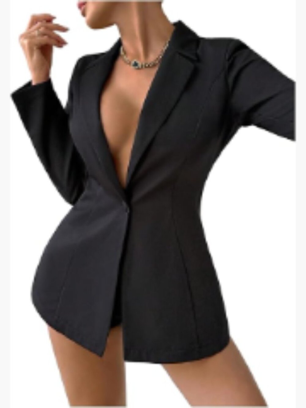Lightweight Polyester Slim Fit Blazer with Lapel Collar